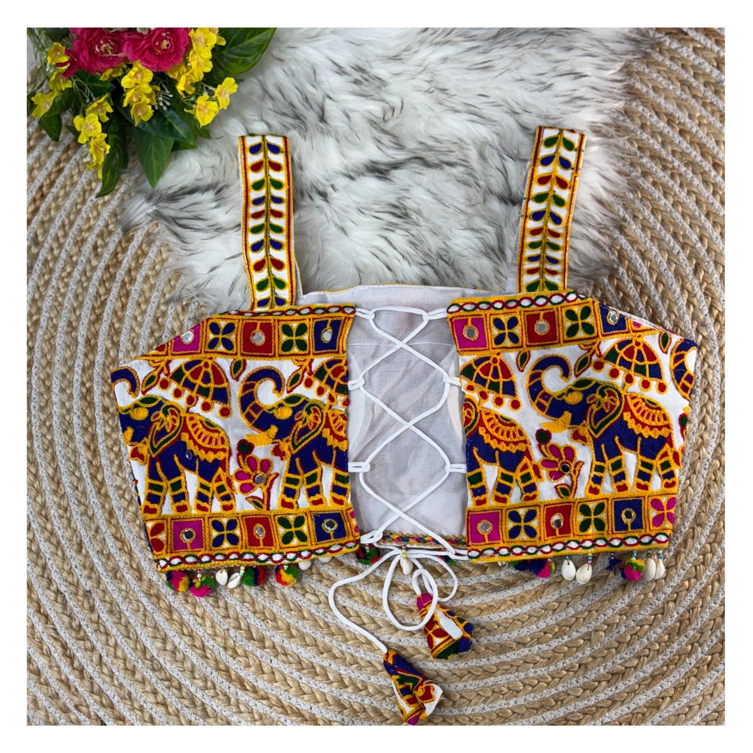 Navratri Traditional Garba Spl. Spaghetti Sleeve Lese Blouse For Women&