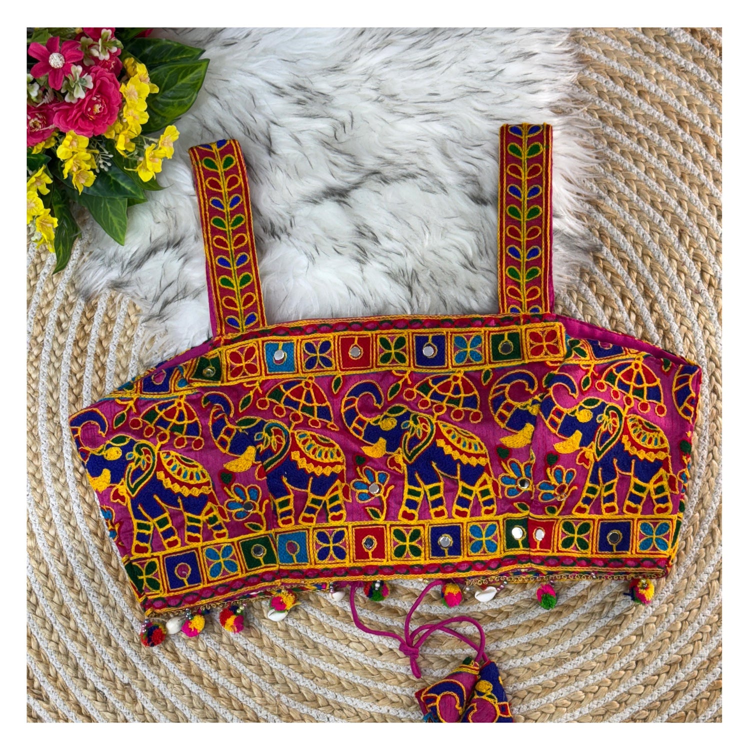 Navratri Traditional Garba Spl. Spaghetti Sleeve Lese Blouse For Women&
