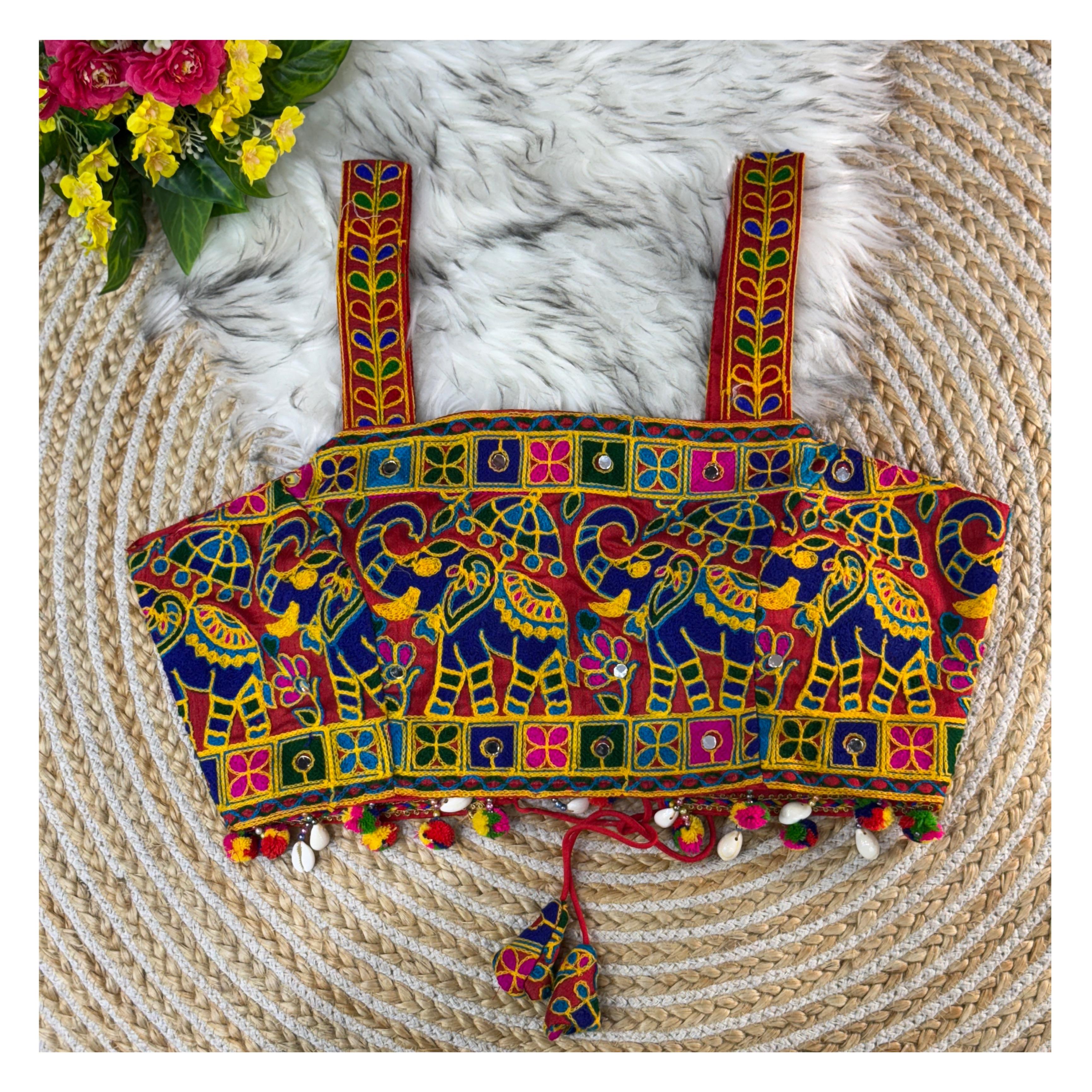 Navratri Traditional Garba Spl. Spaghetti Sleeve Lese Blouse For Women&