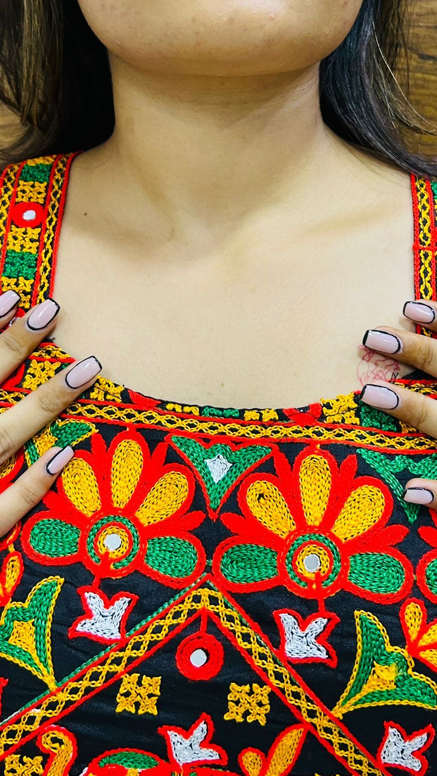 Gujarati Neck Designs Jacket Traditional Navratri Koti Jacket For