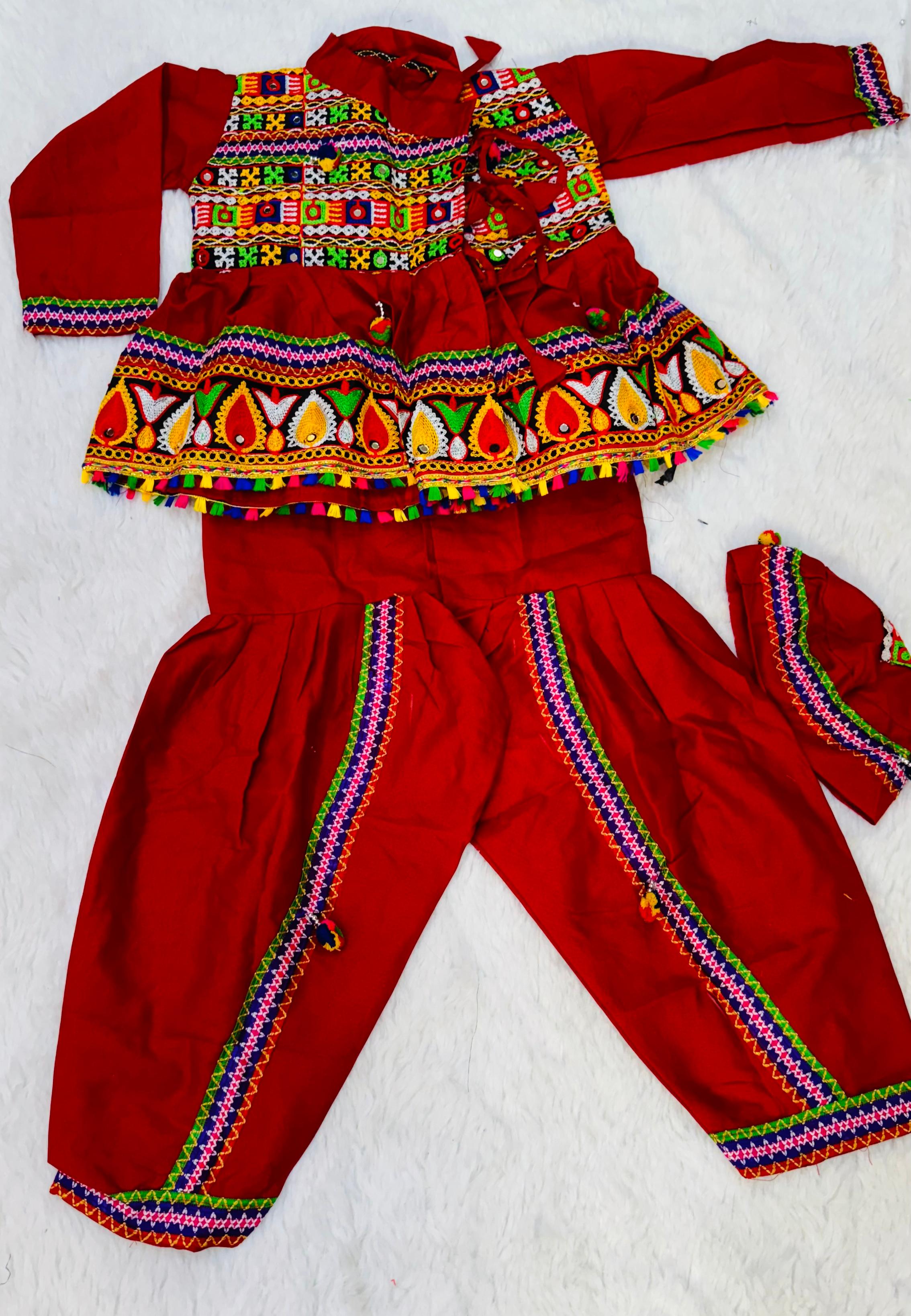 Navratri Traditional Kid's Boy's Garba Special Dhoti Kedia and Cap