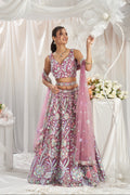 Rose Gold Net Lehenga with Sequins Embroidery