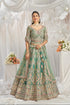 Sea Green Bridal Net Lehenga with Gotapatti & Sequins