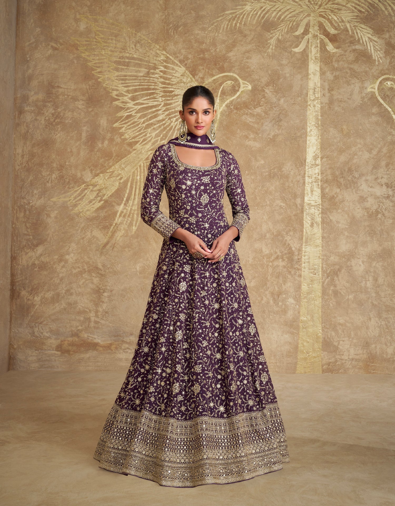 Royal Purple Georgette Embroidered Anarkali Suit with Dupatta Anant Exports Royal Purple Georgette Embroidered Anarkali Suit with Dupatta Anant Exports