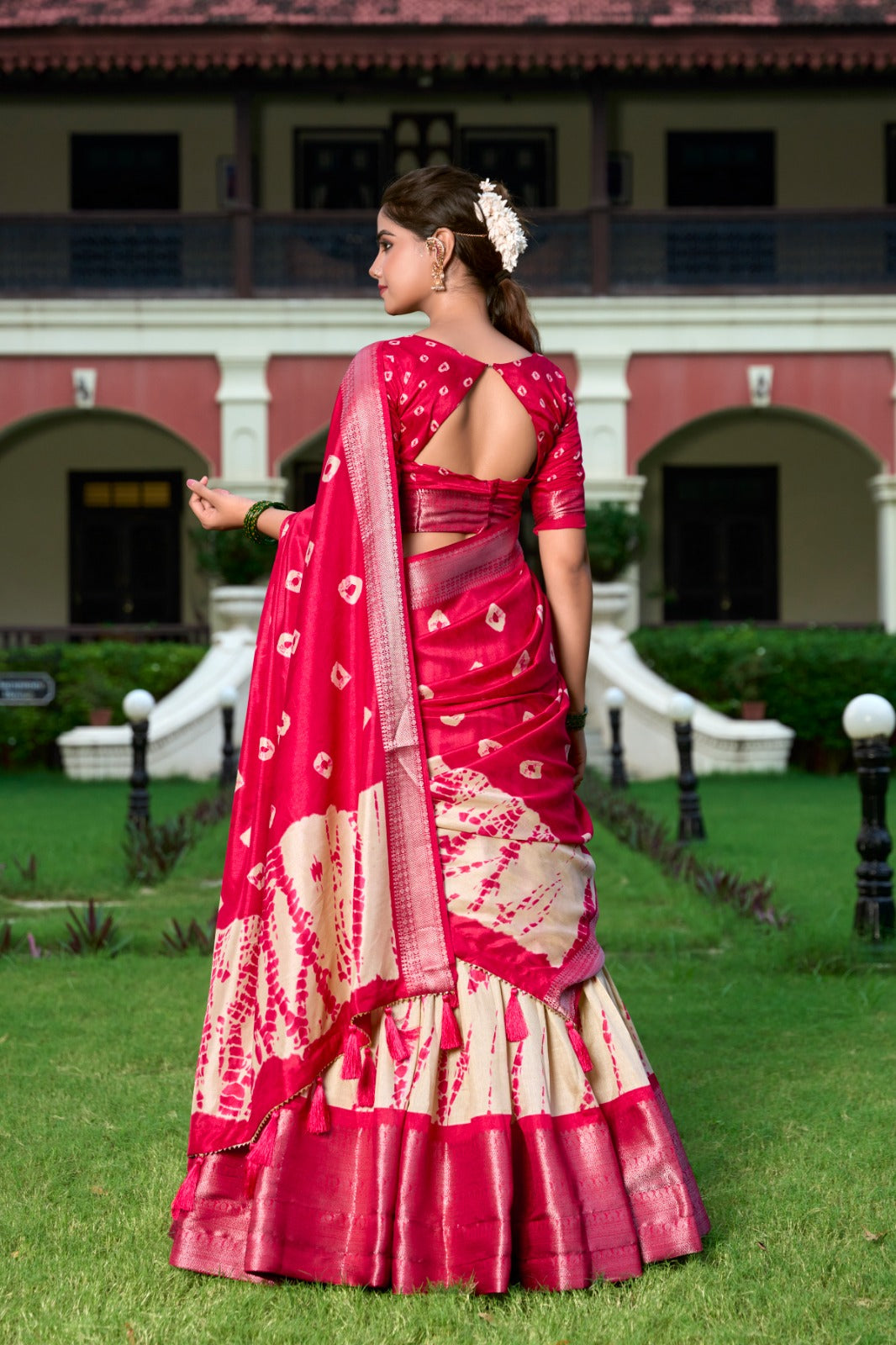 Shibori Print Dola Silk Lehenga Choli