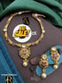 Brass High Gold Antique Rajwadi Stone Necklace
