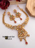 Brass High Gold Antique Golden Necklace Set with Beautiful Earrings