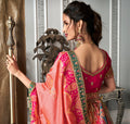 Pink Banarasi Silk Lehenga Choli with Zarkan Codding Work