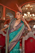 Blue Kanjivaram Silk Saree with Gold Weaving