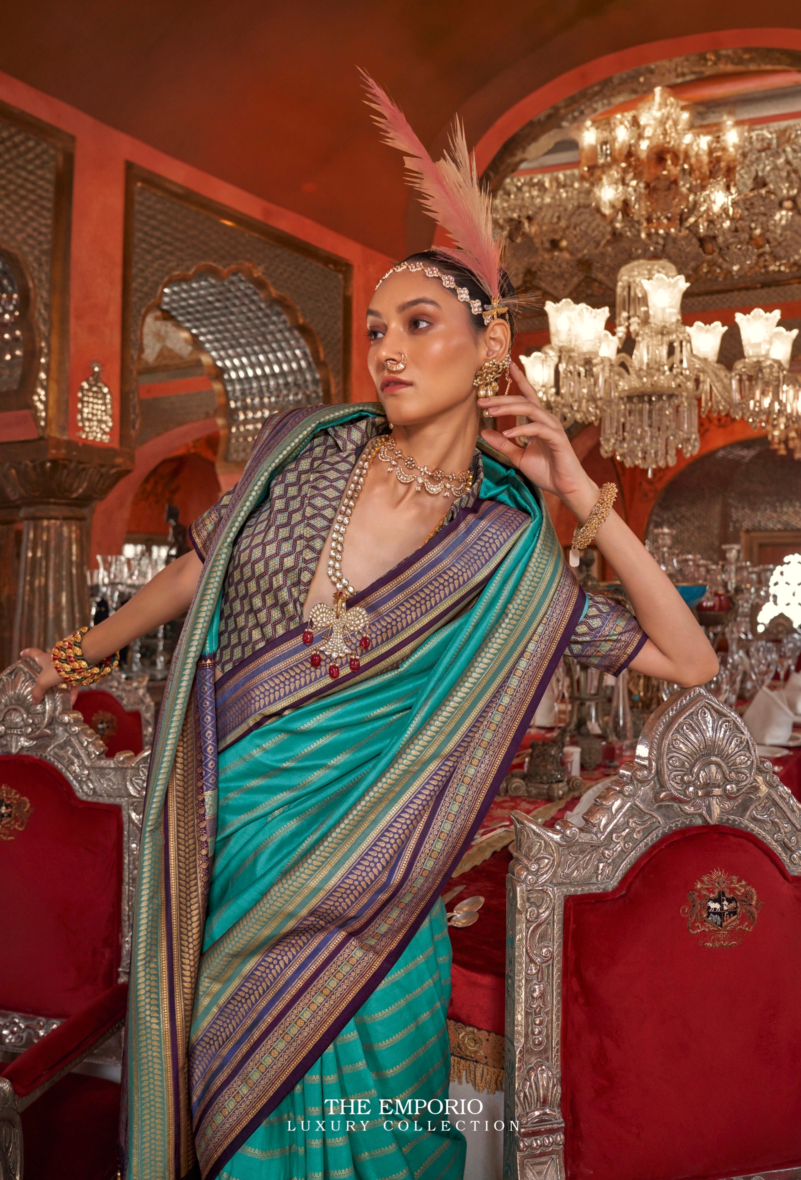 Blue Kanjivaram Silk Saree with Gold Weaving