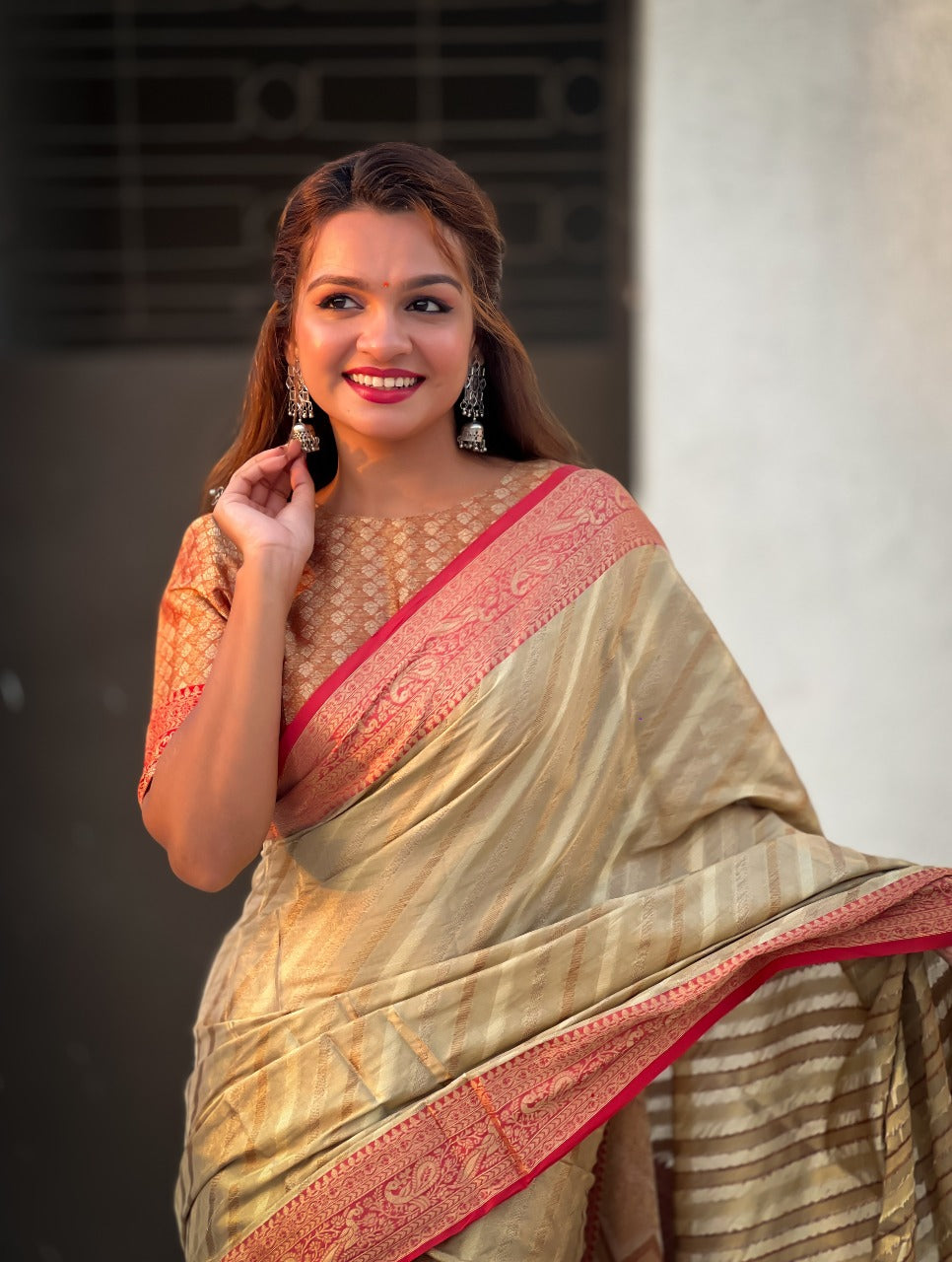Tissue Leheriya Saree
