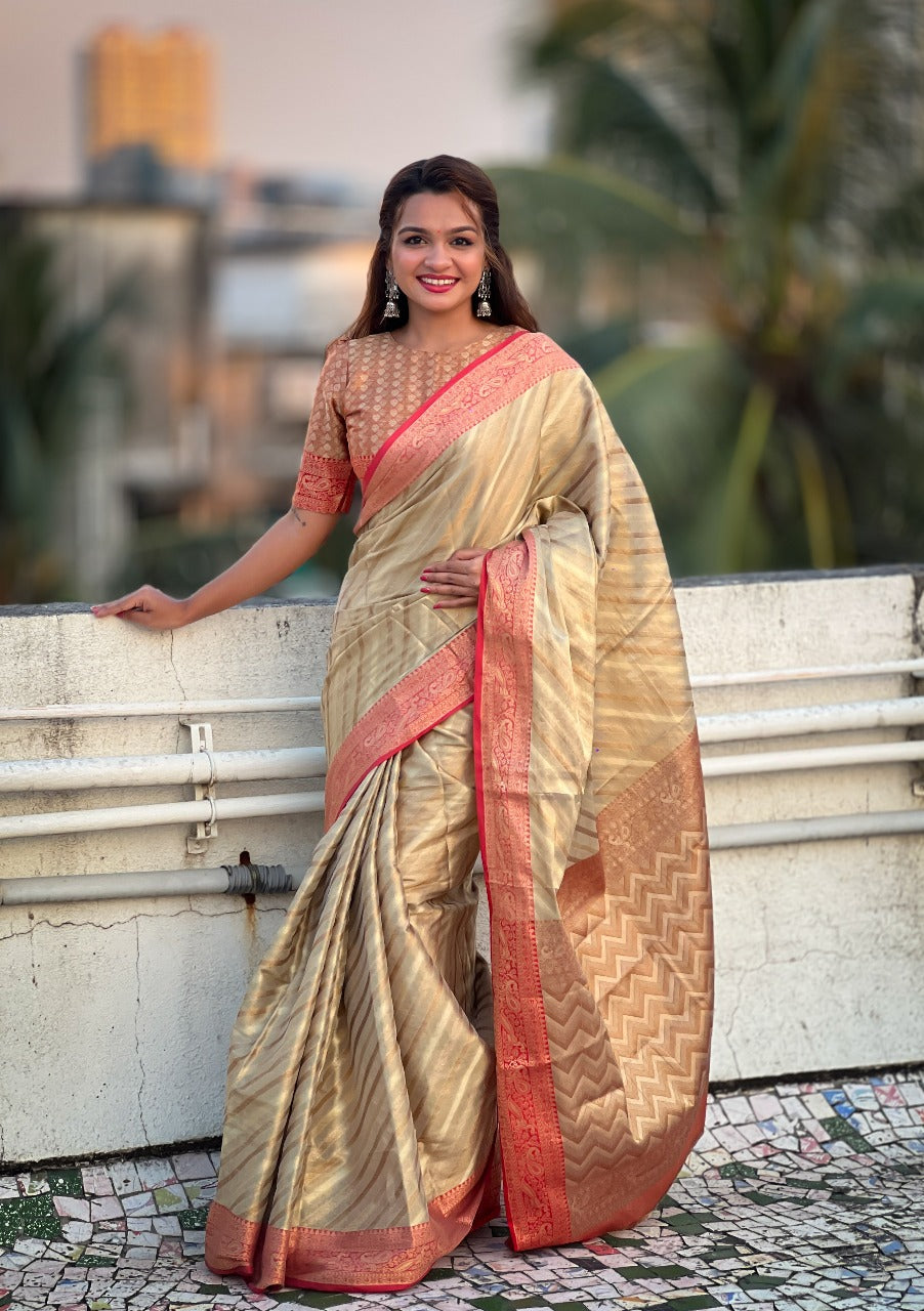 Tissue Leheriya Saree