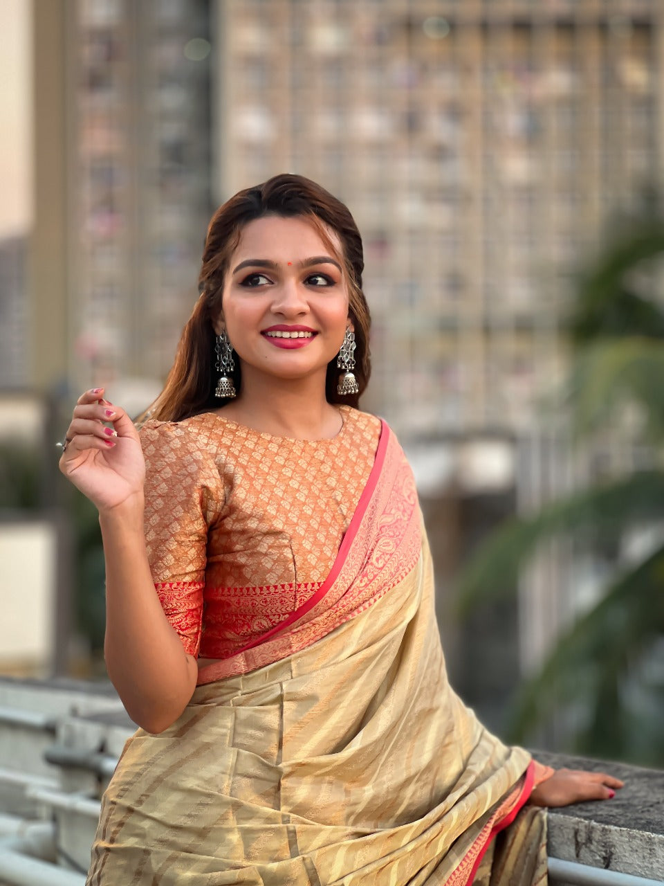 Tissue Leheriya Saree