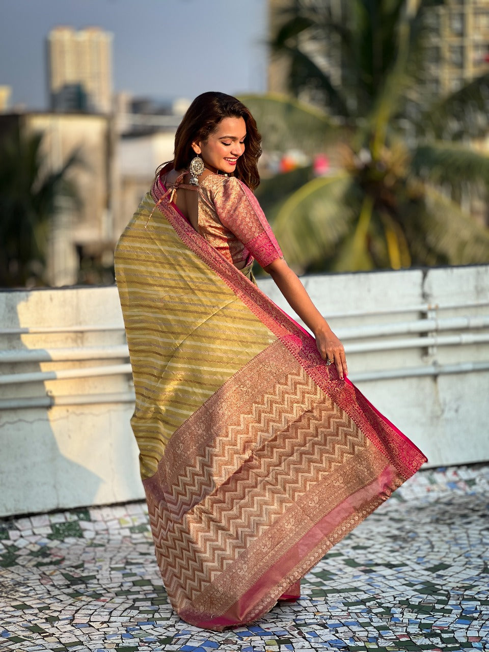 Tissue Leheriya Saree