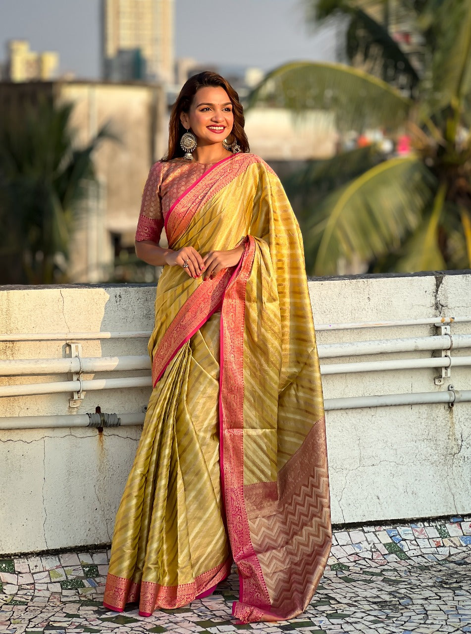 Tissue Leheriya Saree