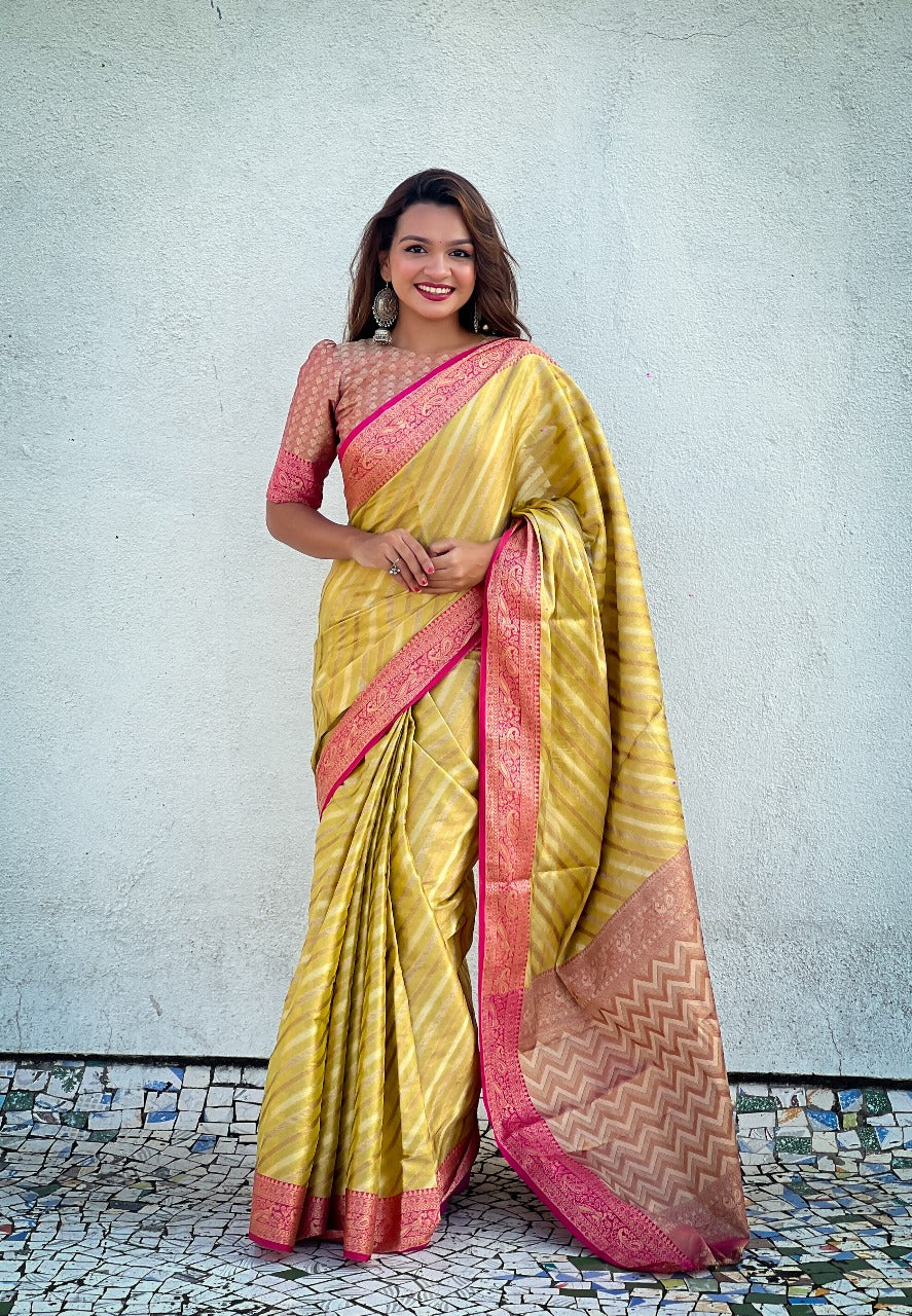 Tissue Leheriya Saree