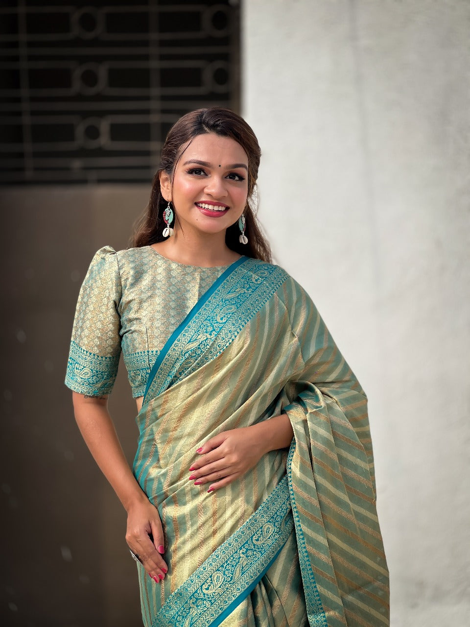 Tissue Leheriya Saree