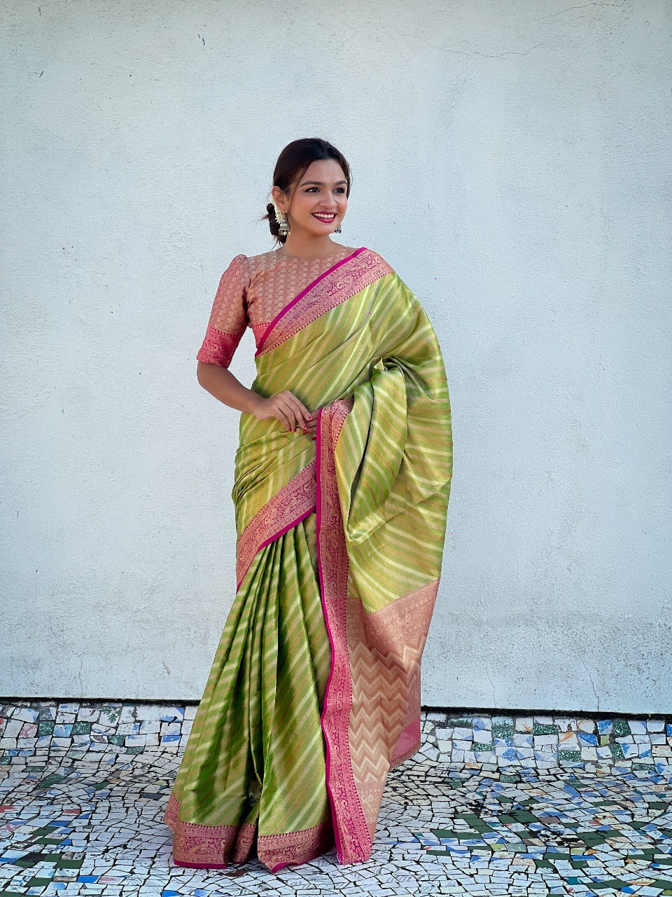 Tissue Leheriya Saree