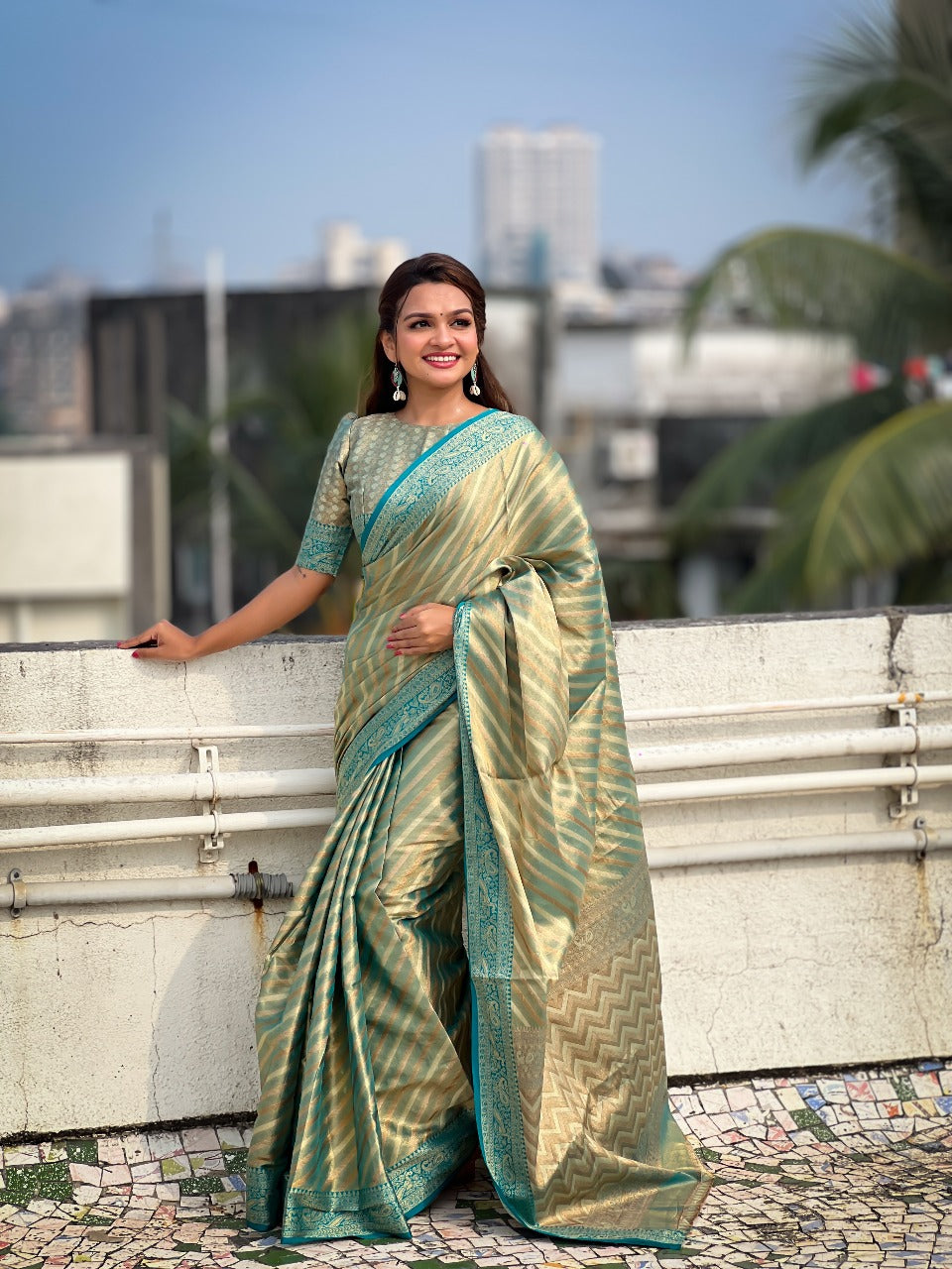 Tissue Leheriya Saree