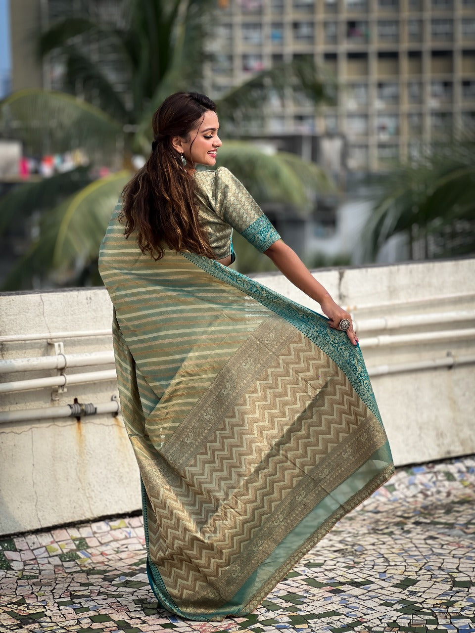 Tissue Leheriya Saree