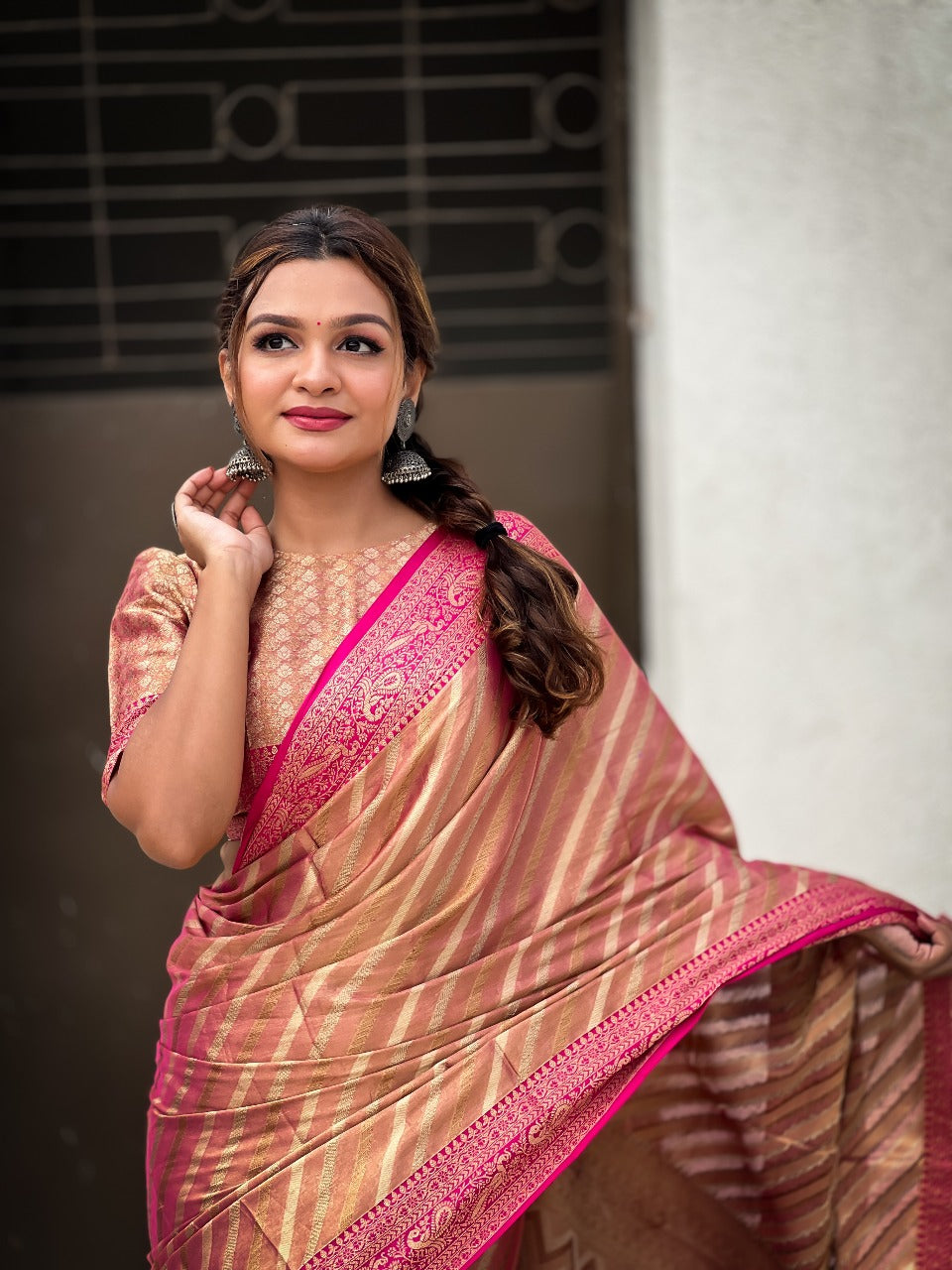Tissue Leheriya Saree