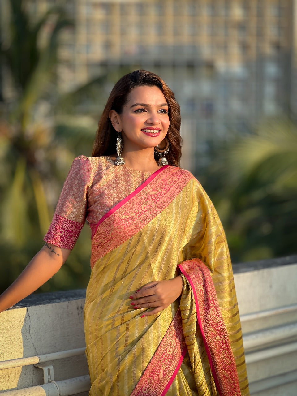 Tissue Leheriya Saree