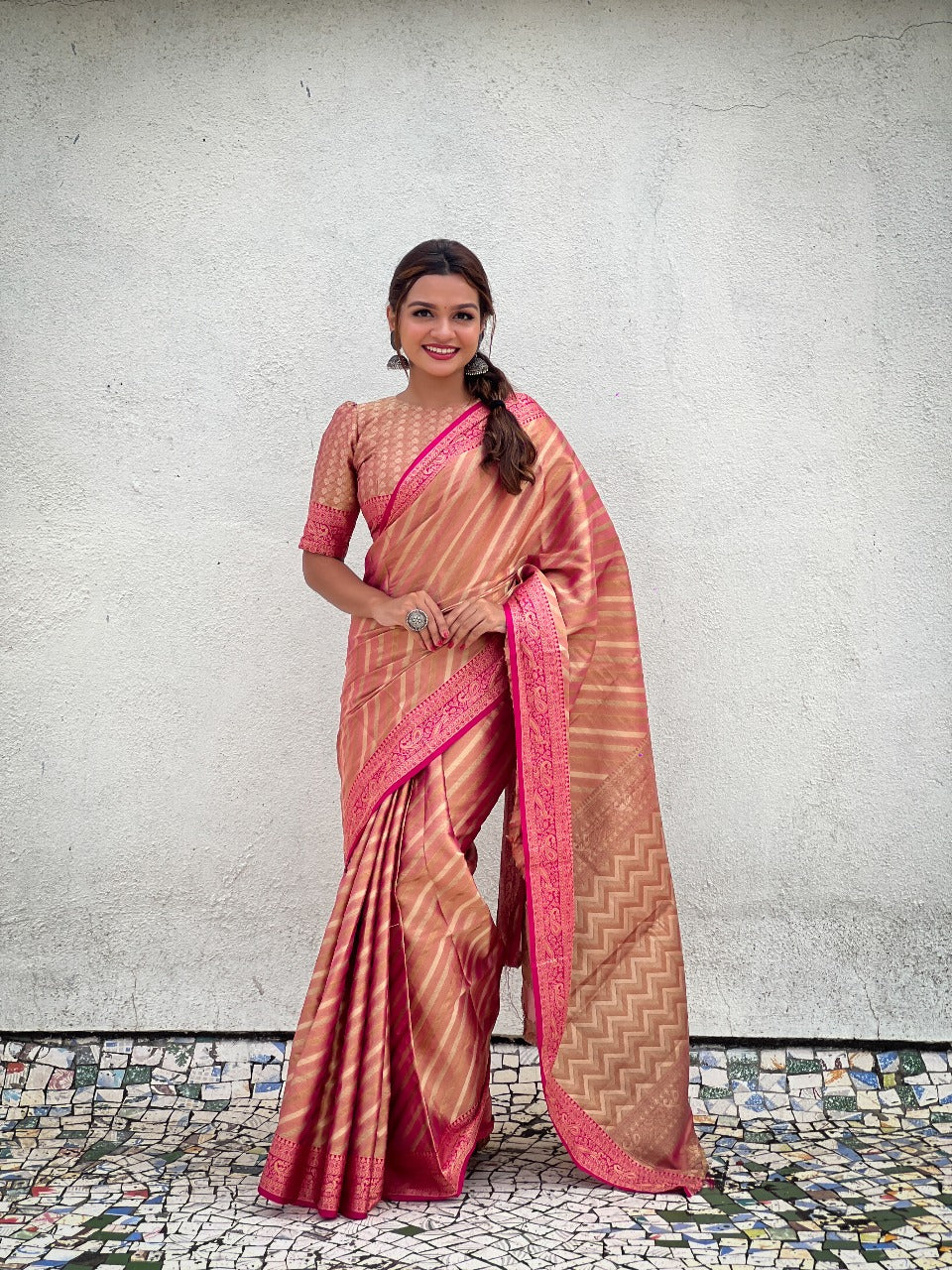Tissue Leheriya Saree