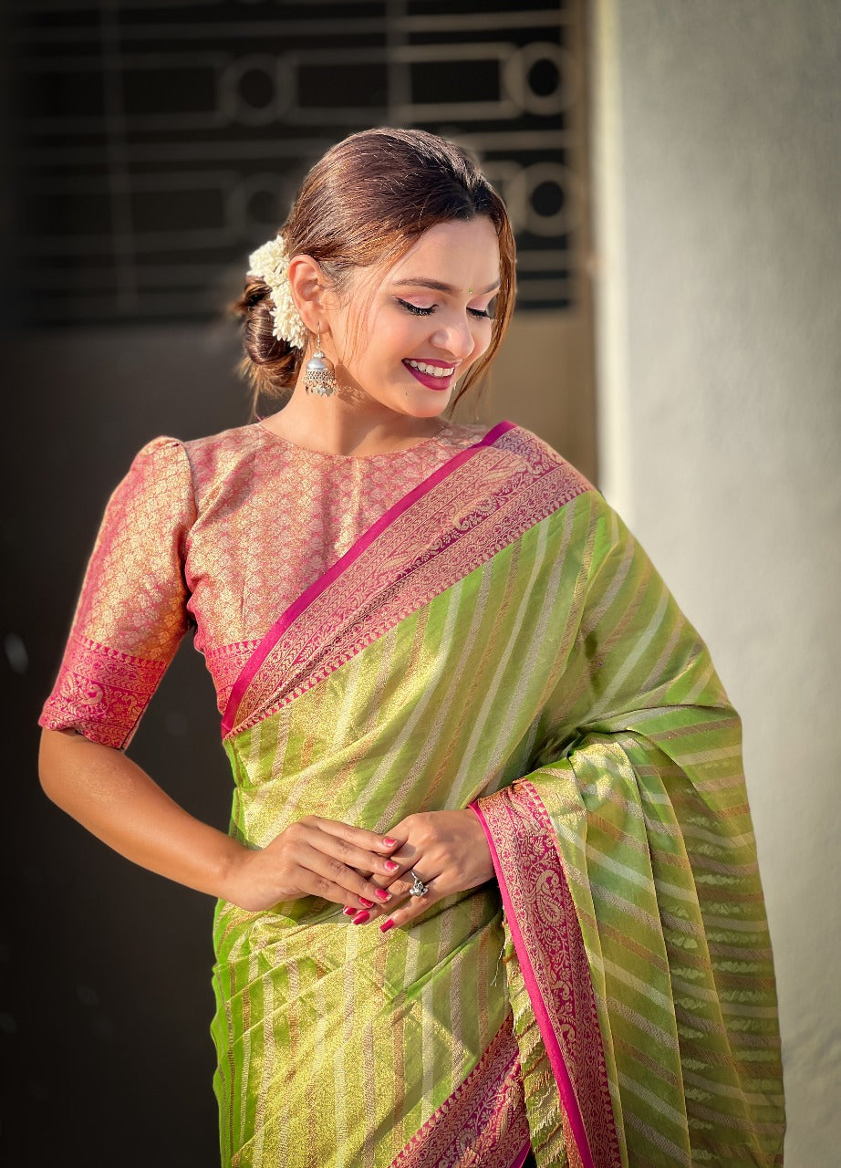 Tissue Leheriya Saree