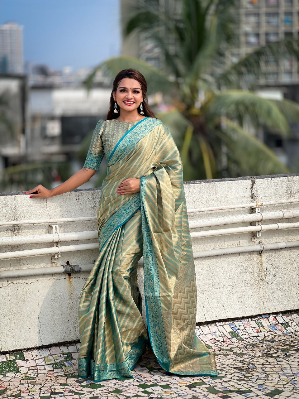Tissue Leheriya Saree