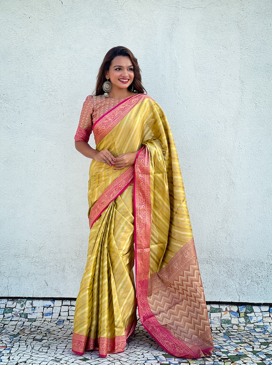 Tissue Leheriya Saree