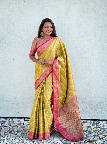 Tissue Leheriya Saree