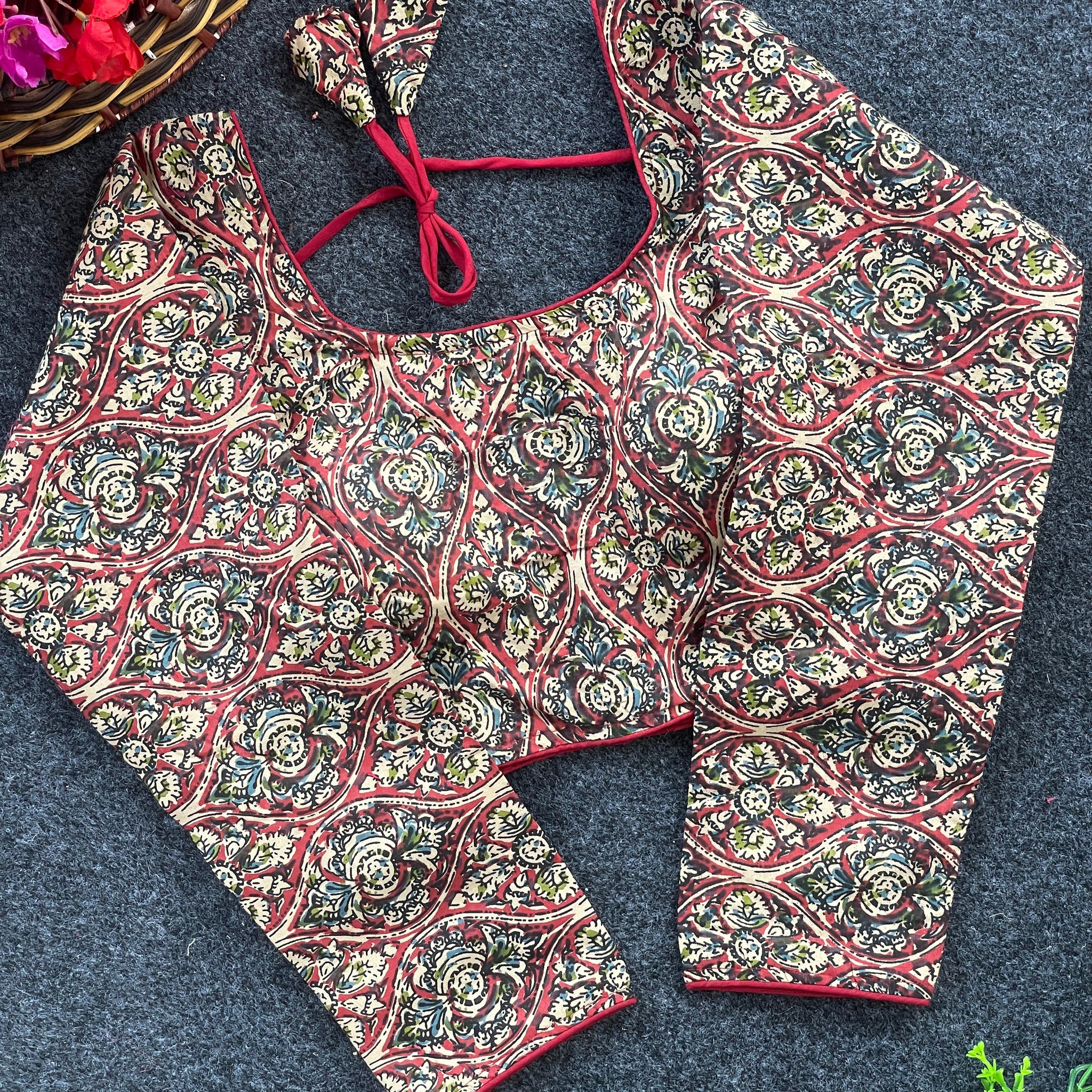 Long Sleeve Kalamkari Blouse