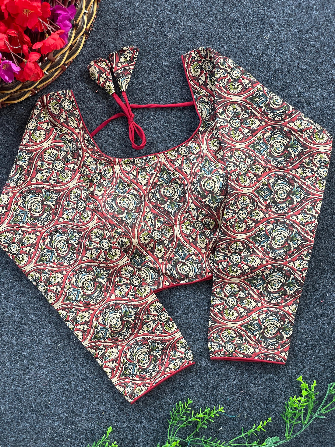 Long Sleeve Kalamkari Blouse