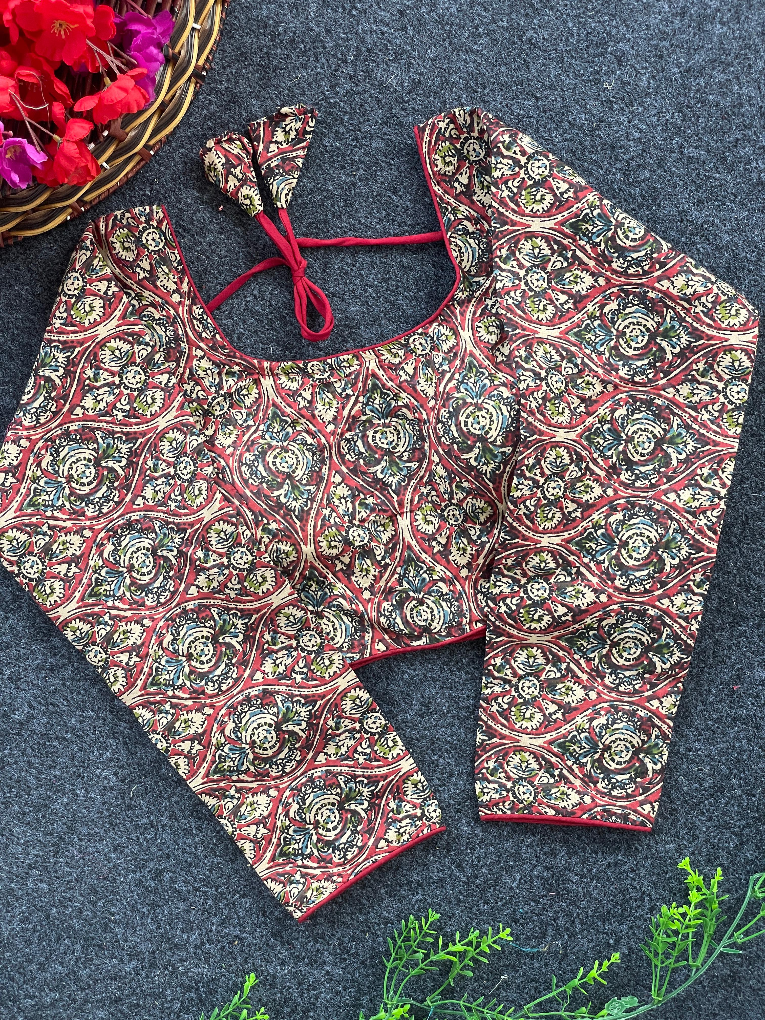 Long Sleeve Kalamkari Blouse