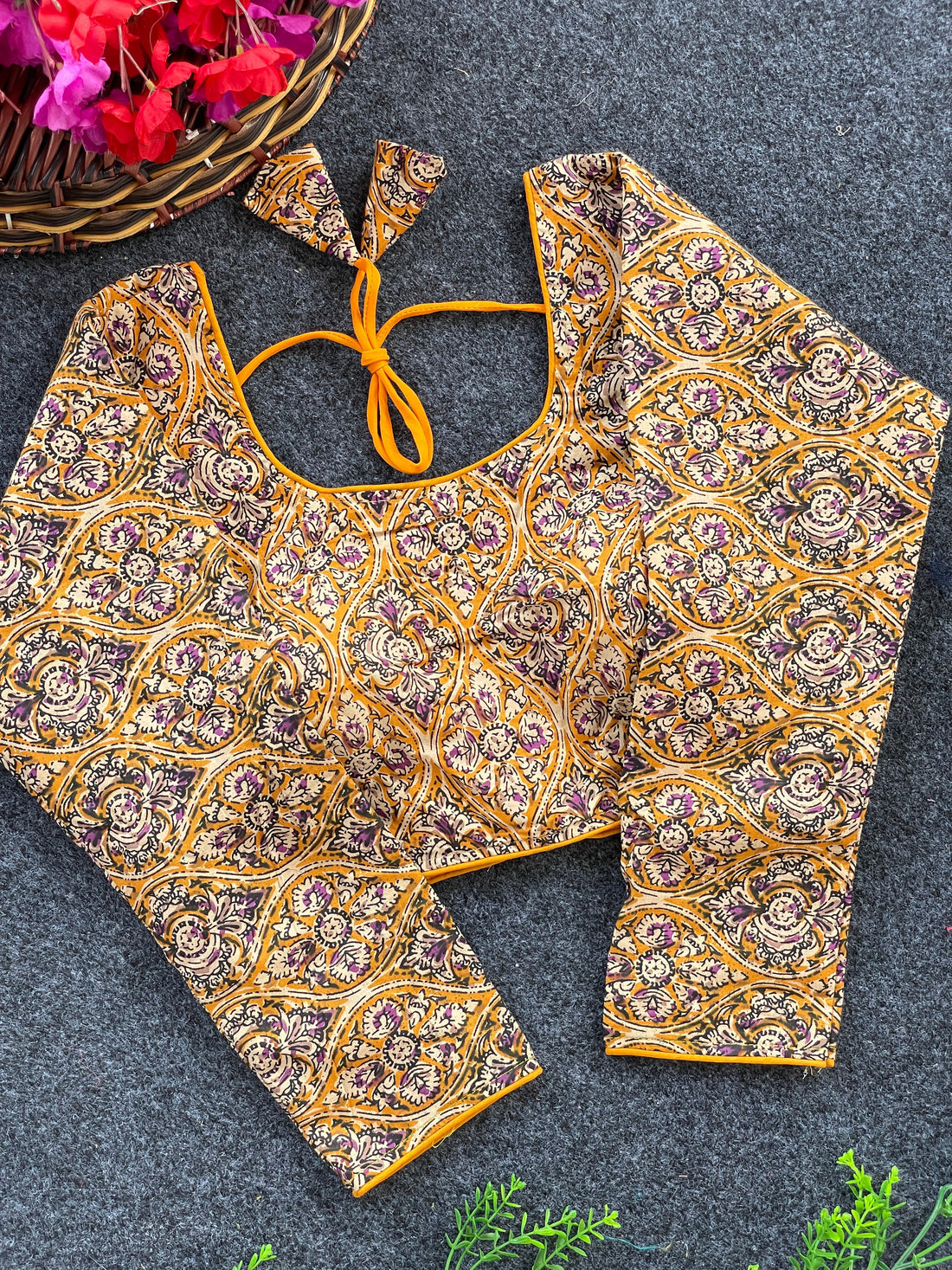 Long Sleeve Kalamkari Blouse