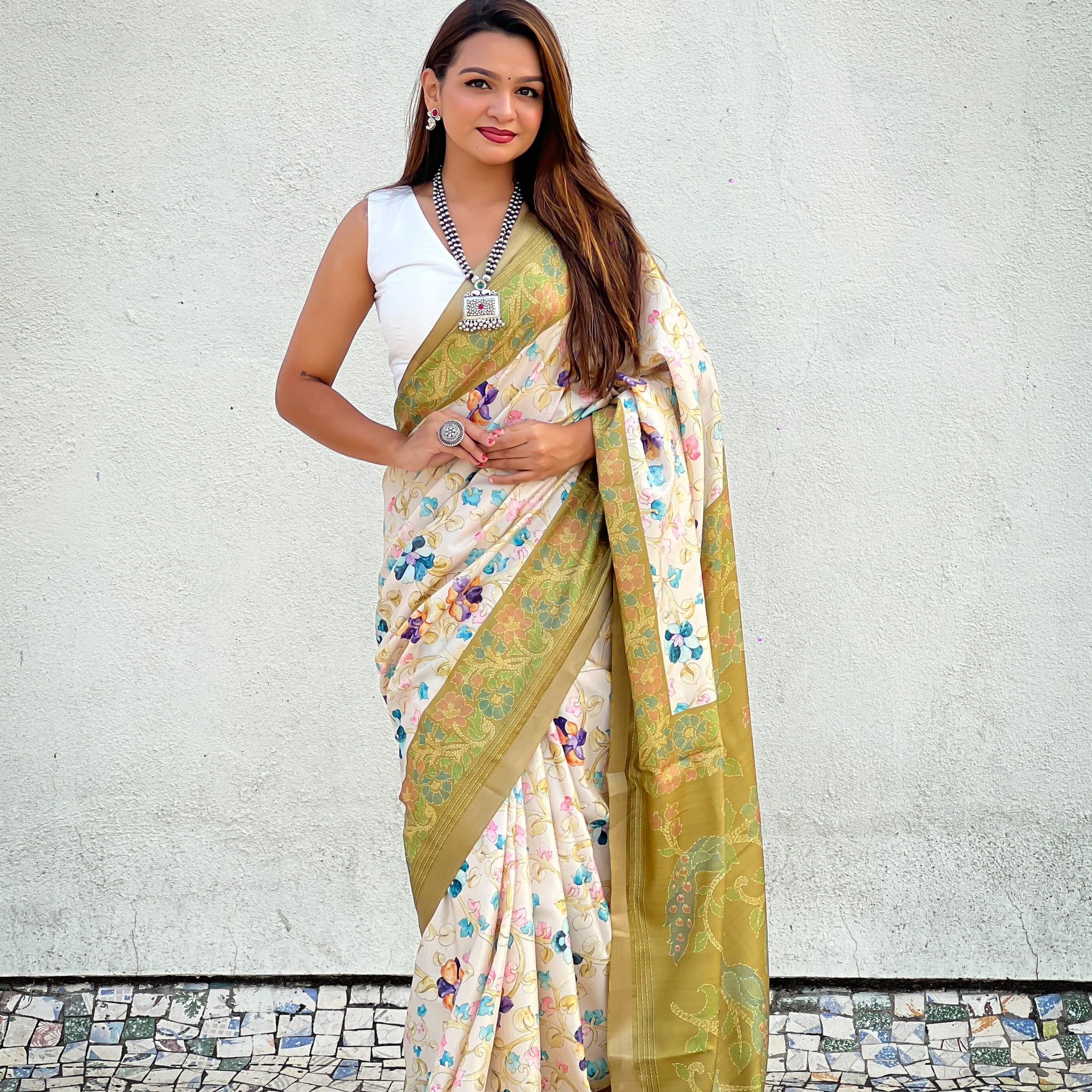 Kalamkari Print Saree