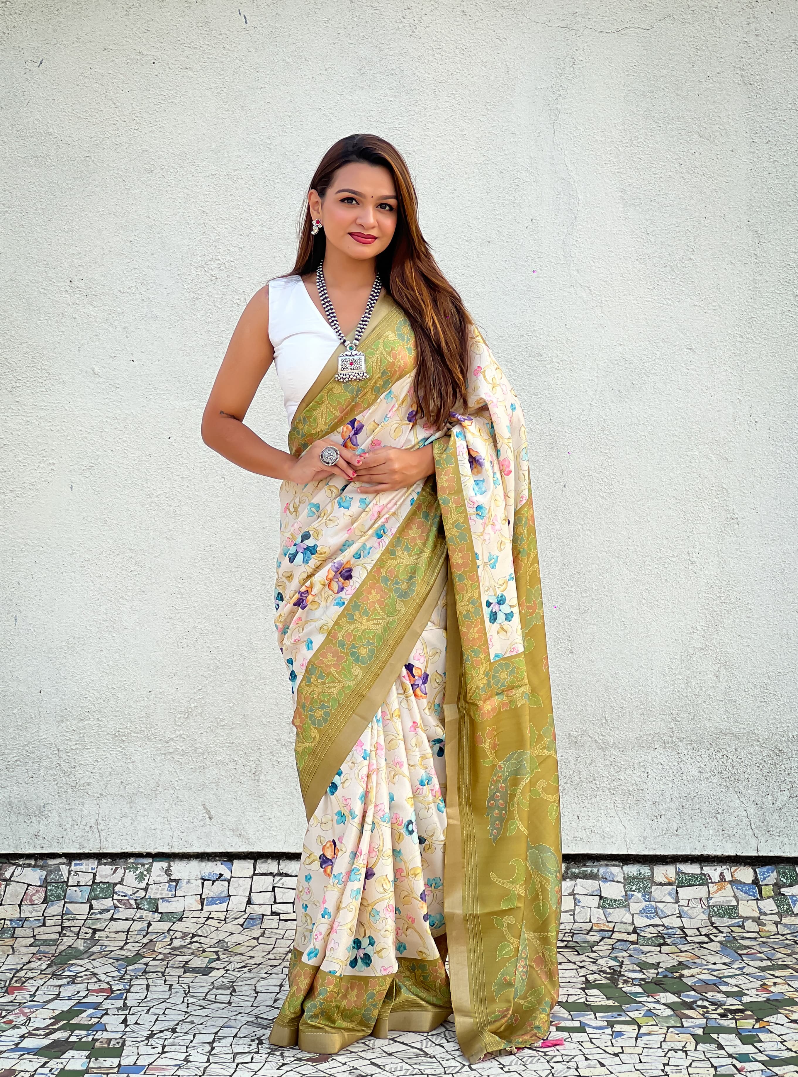 Kalamkari Print Saree