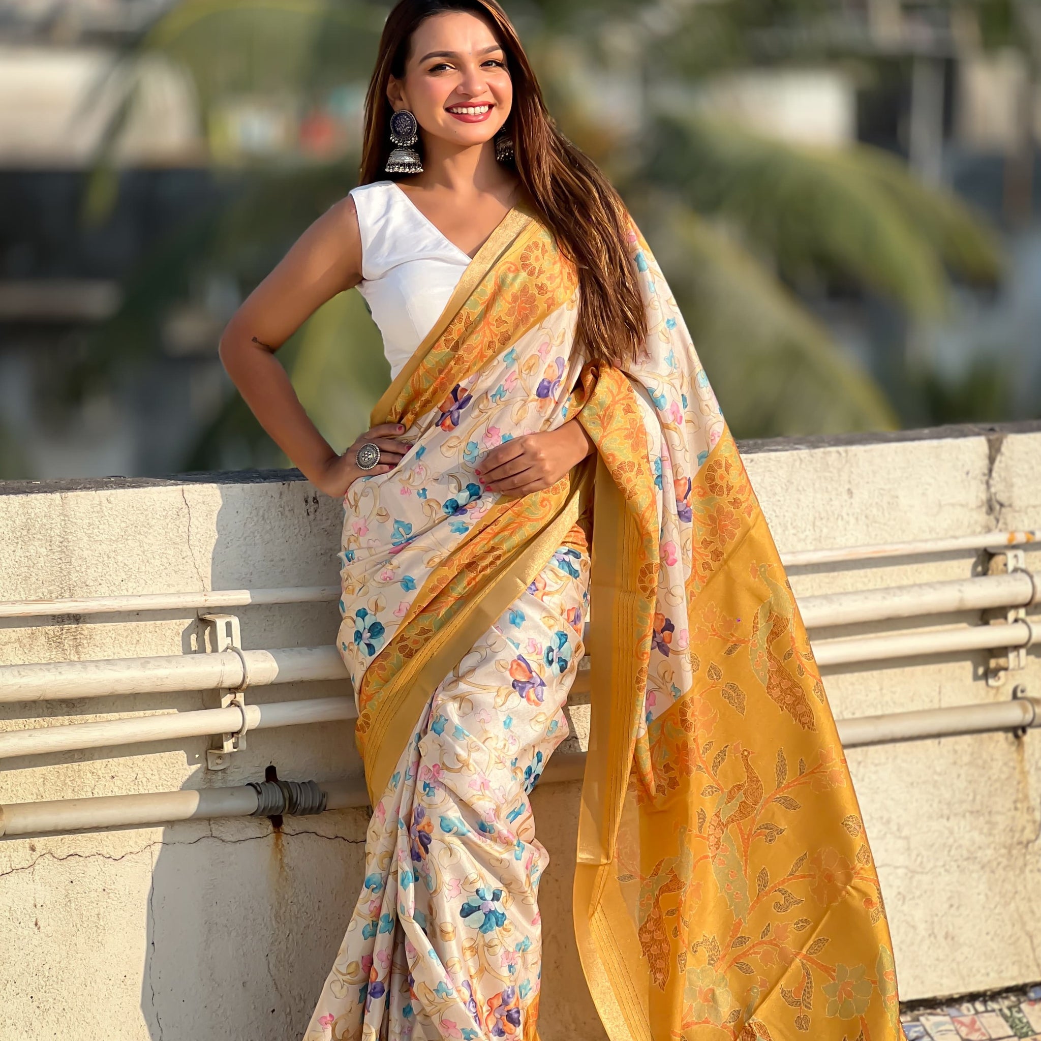 Kalamkari Print Saree