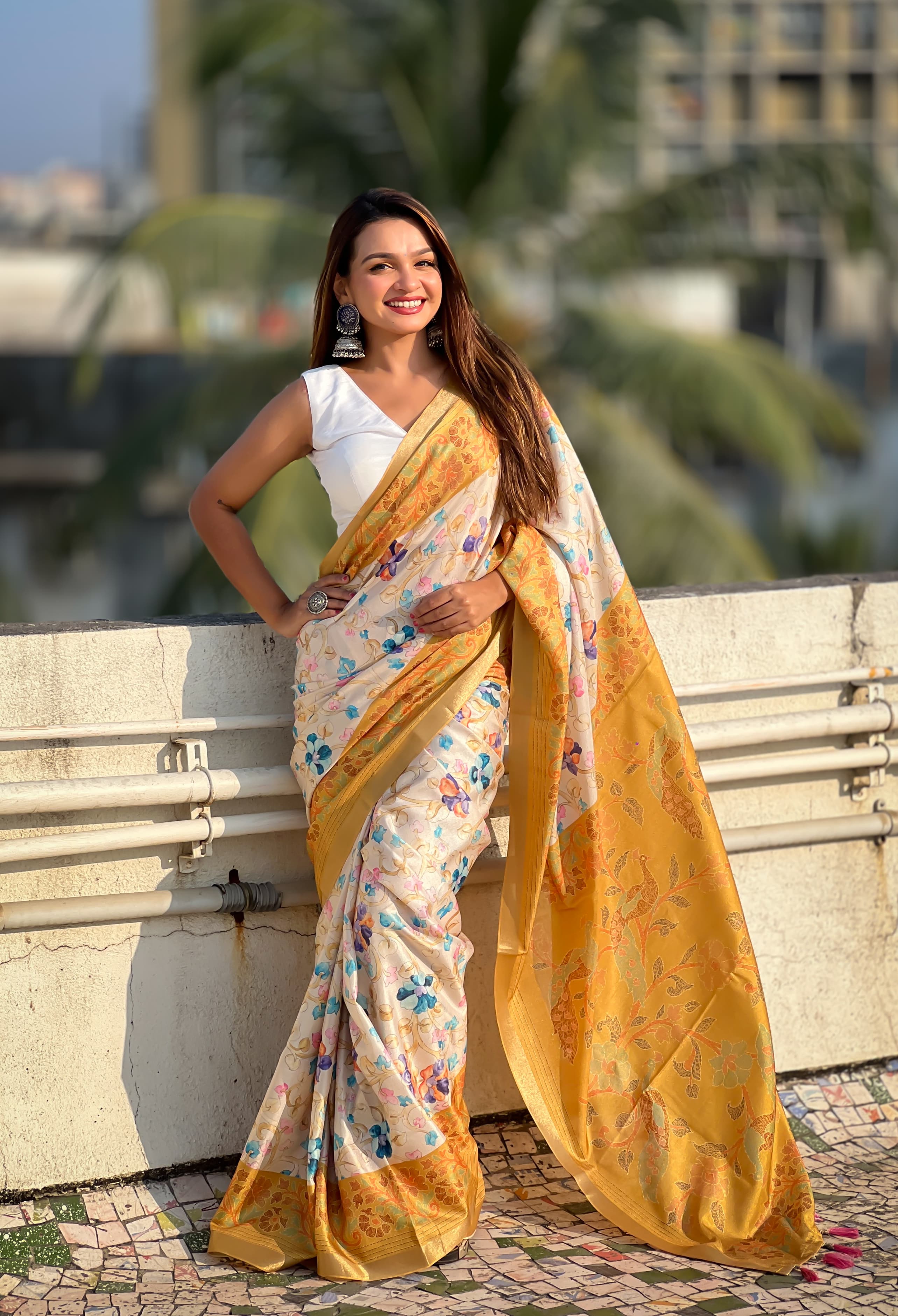 Kalamkari Print Saree