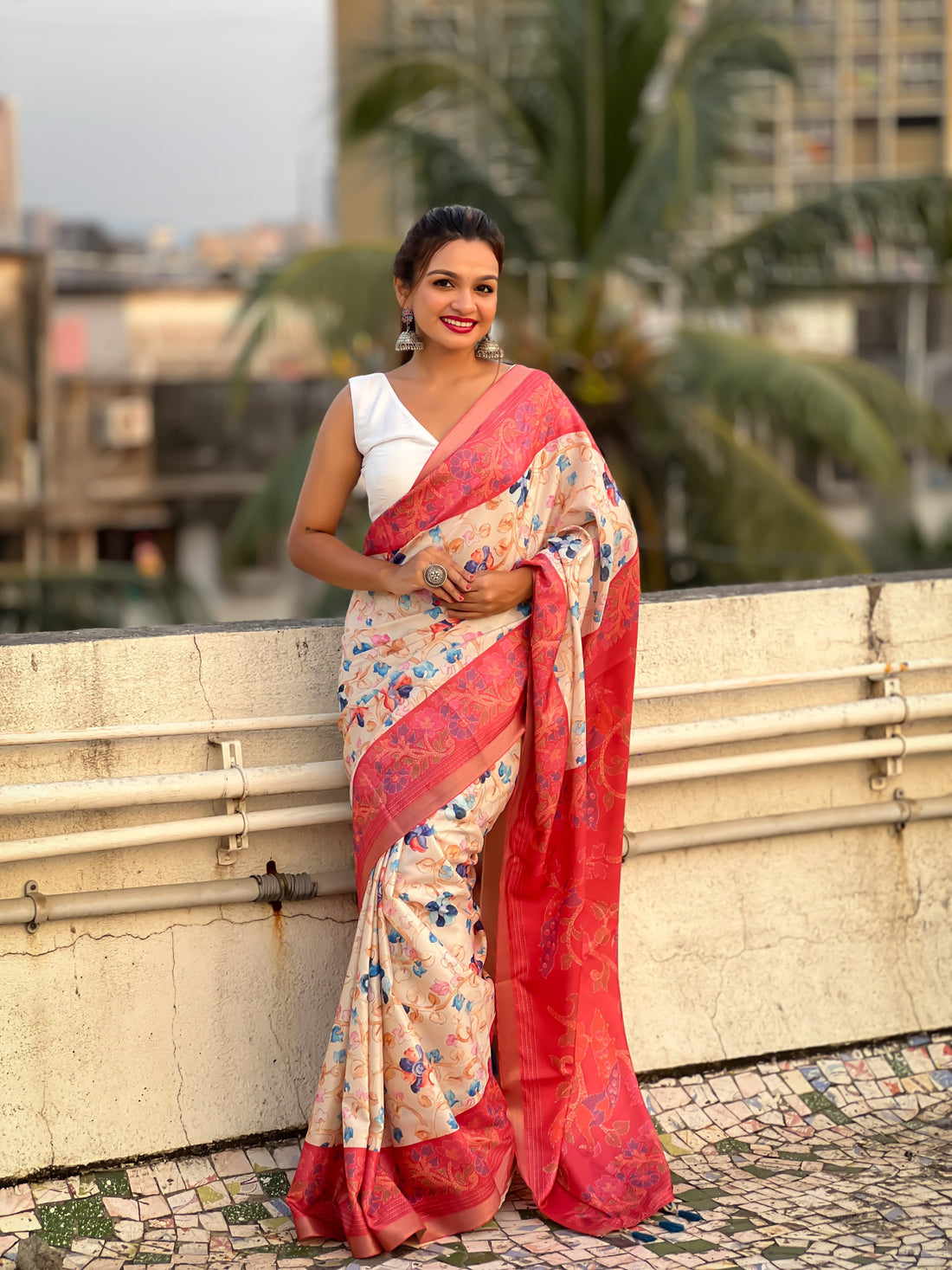 Kalamkari Print Saree