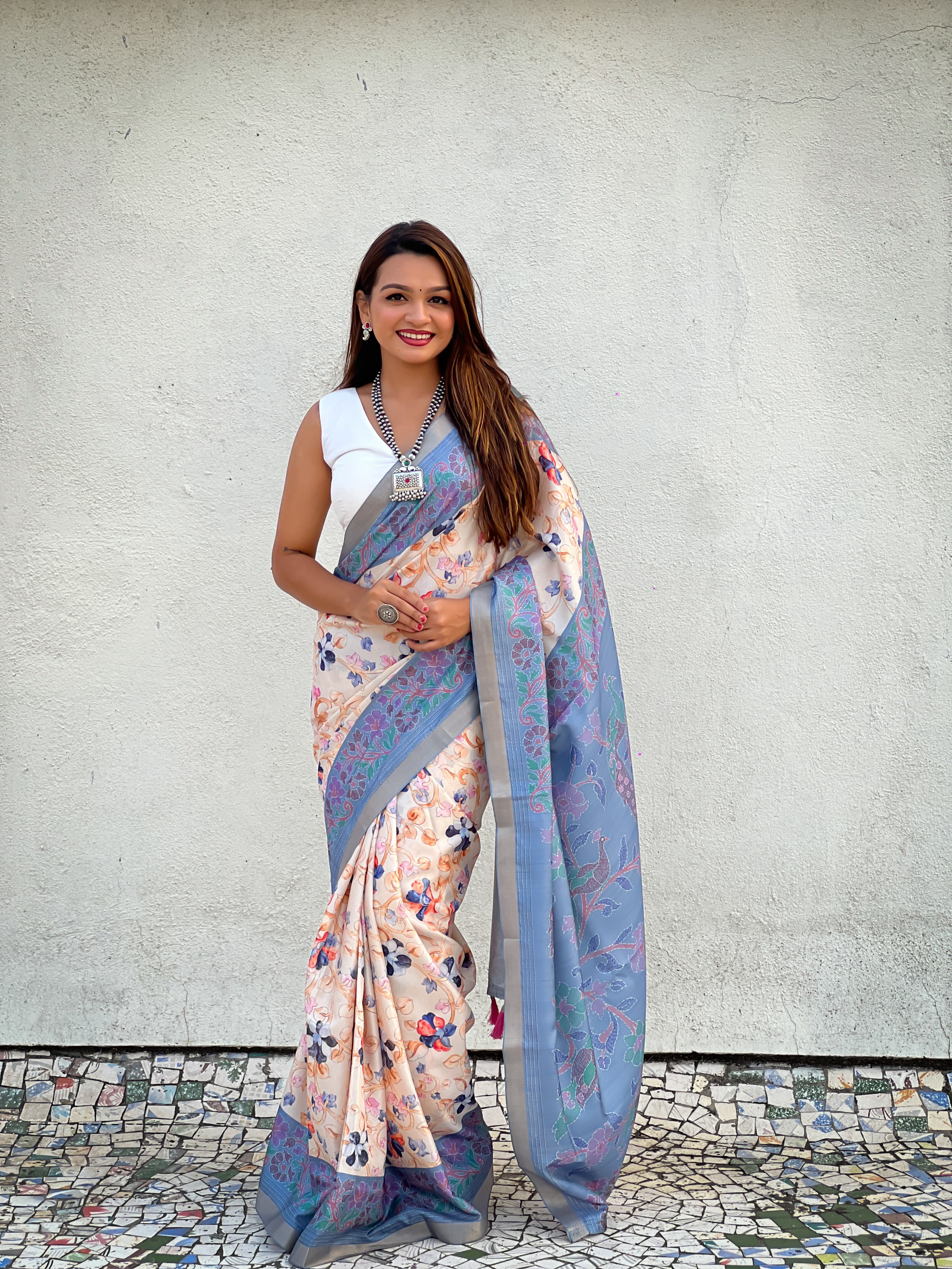 Kalamkari Print Saree