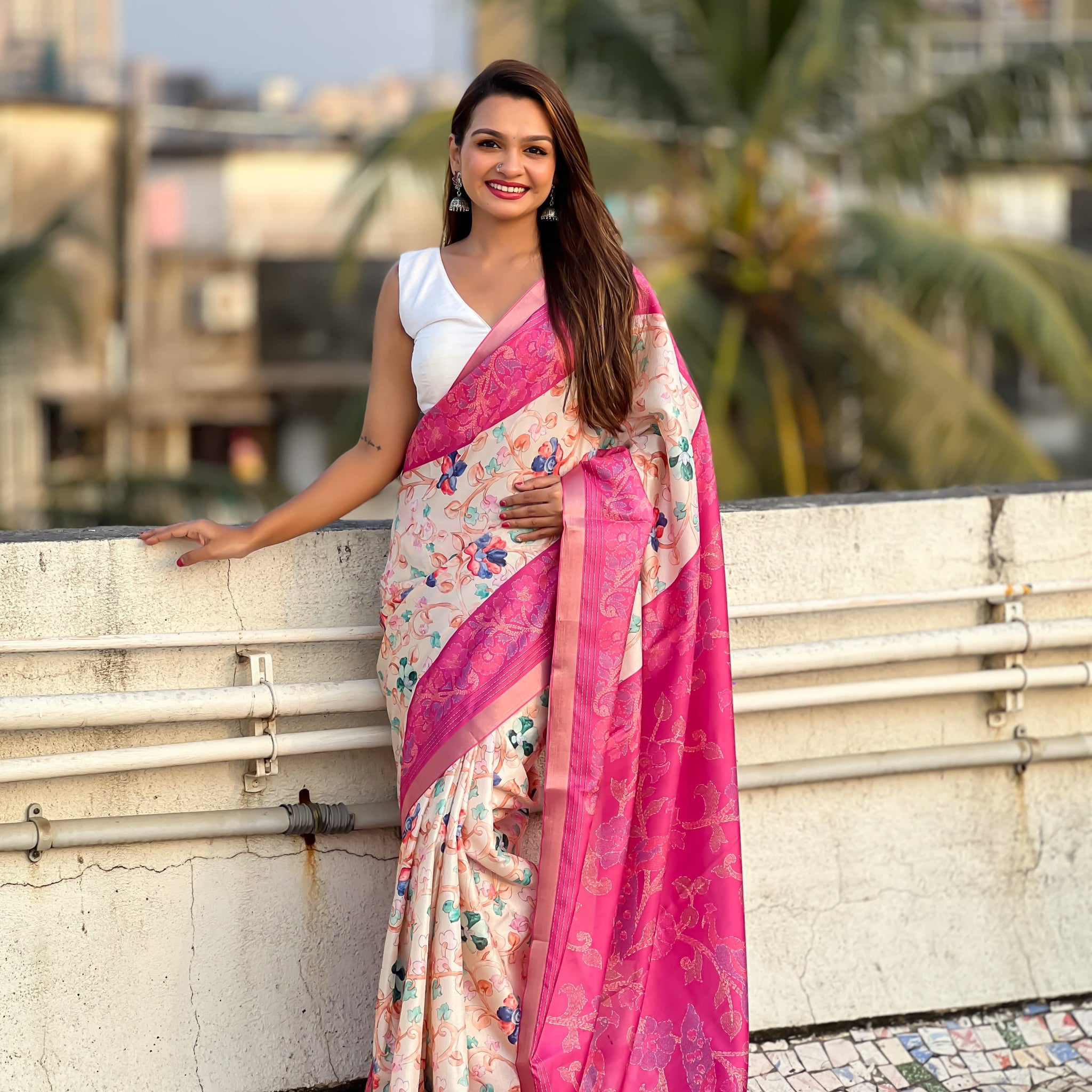 Kalamkari Print Saree