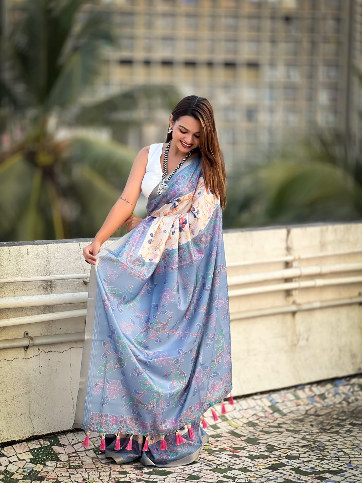 Kalamkari Print Saree