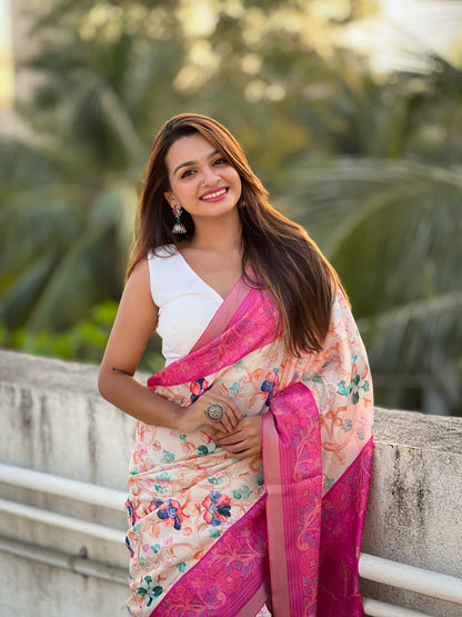 Kalamkari Print Saree
