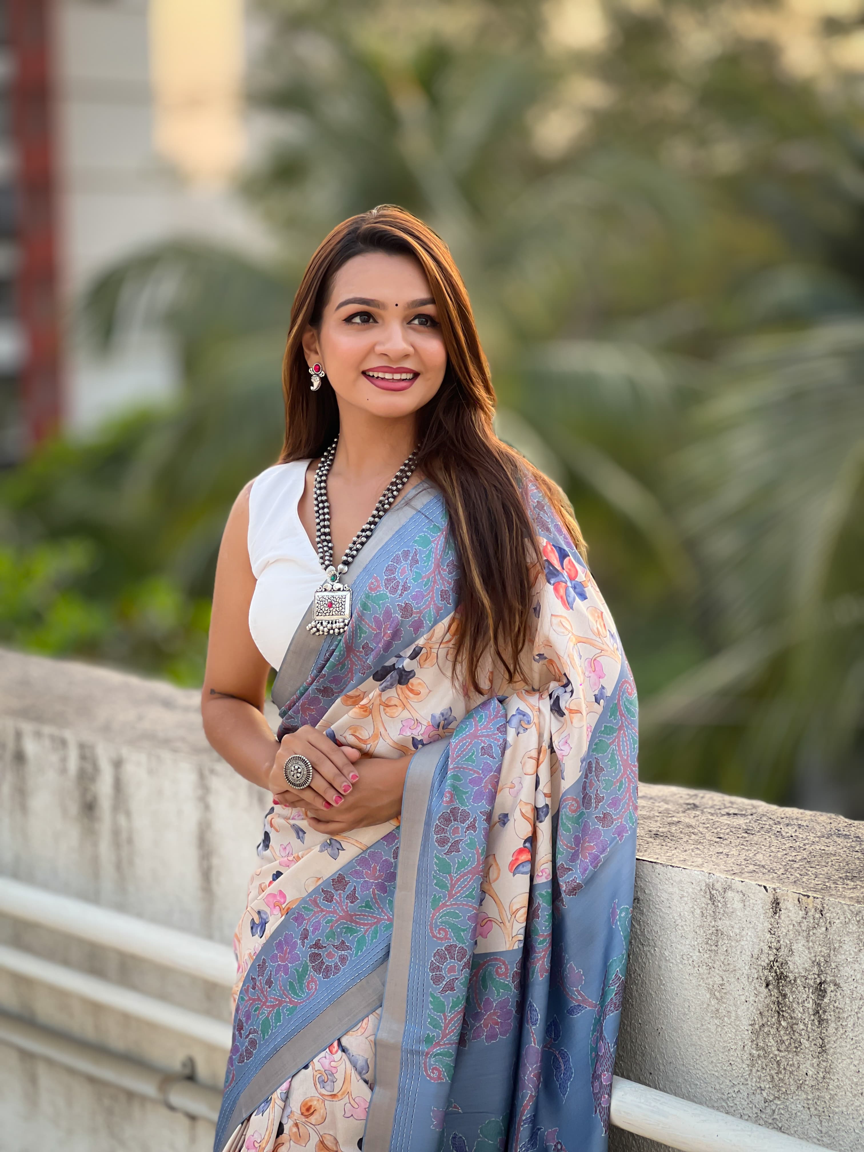 Kalamkari Print Saree