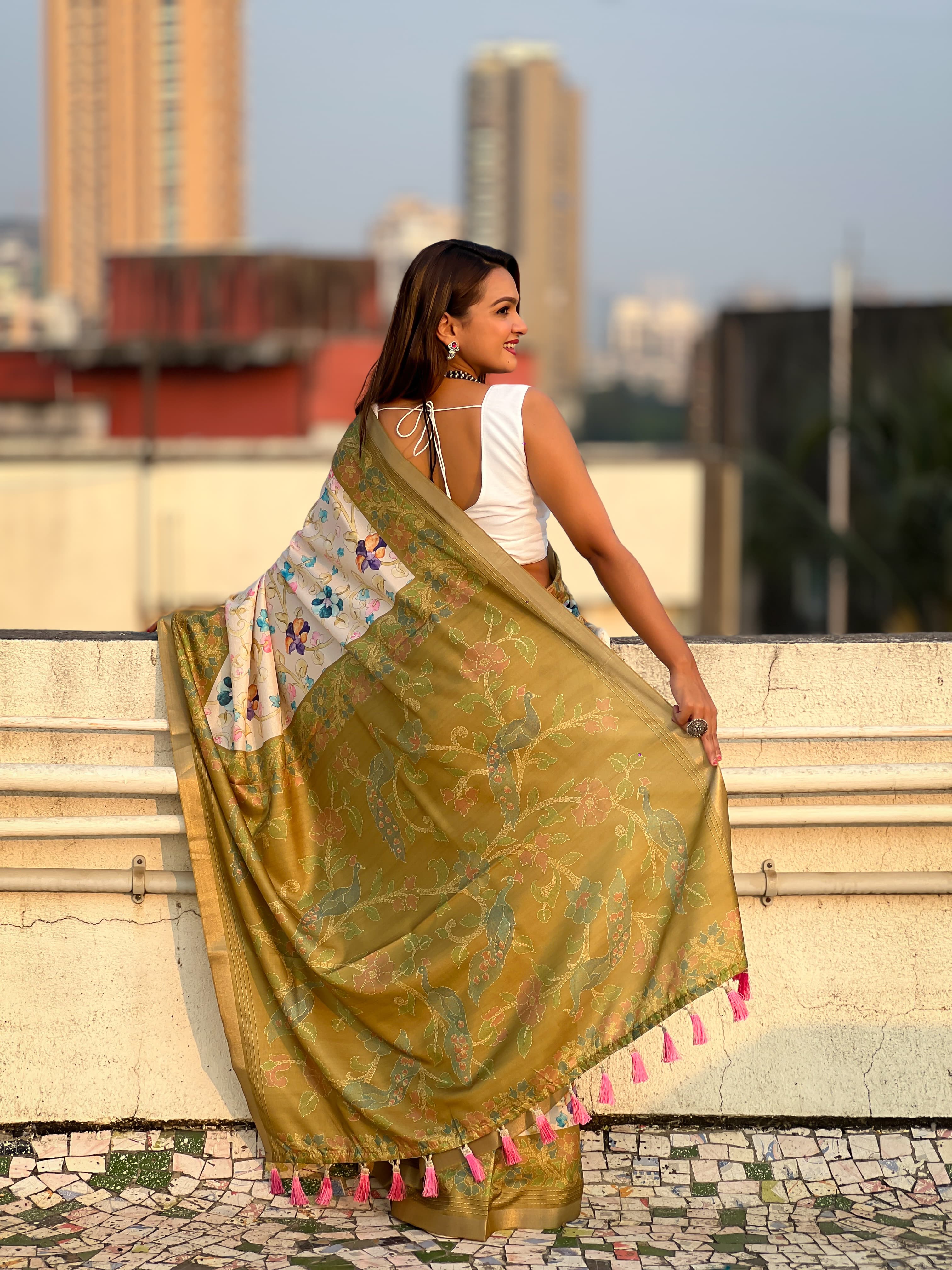 Kalamkari Print Saree