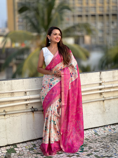 Kalamkari Print Saree
