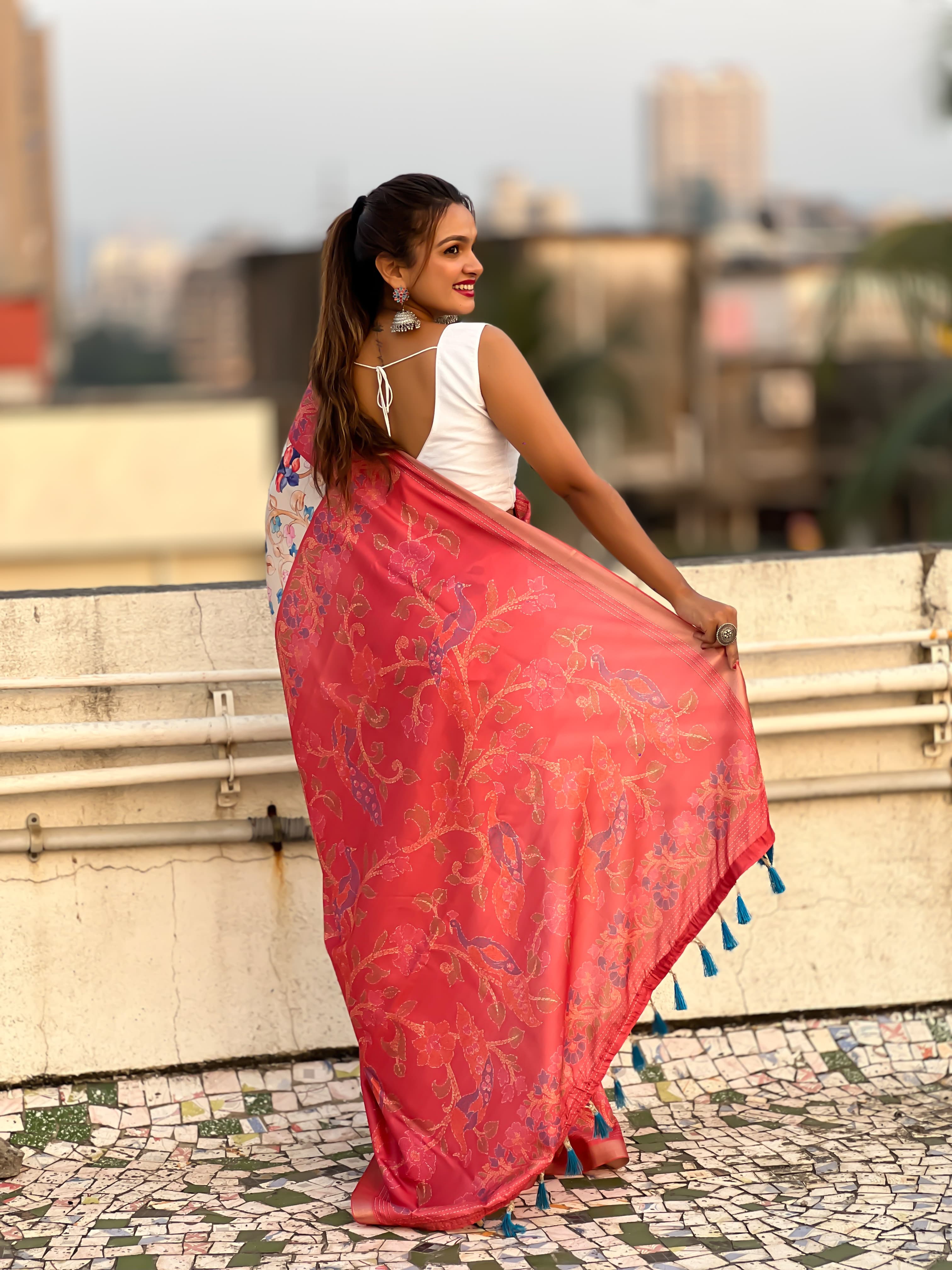 Kalamkari Print Saree