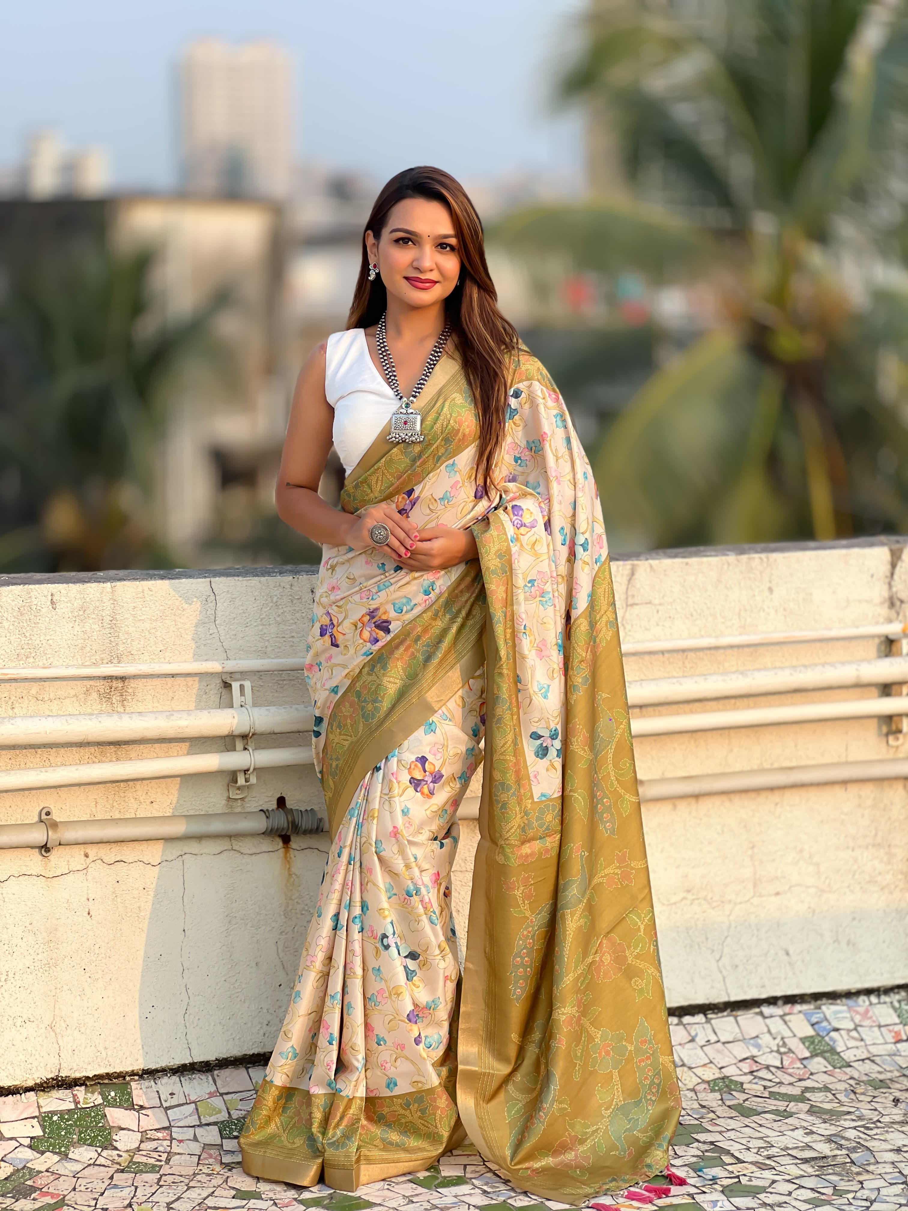 Kalamkari Print Saree