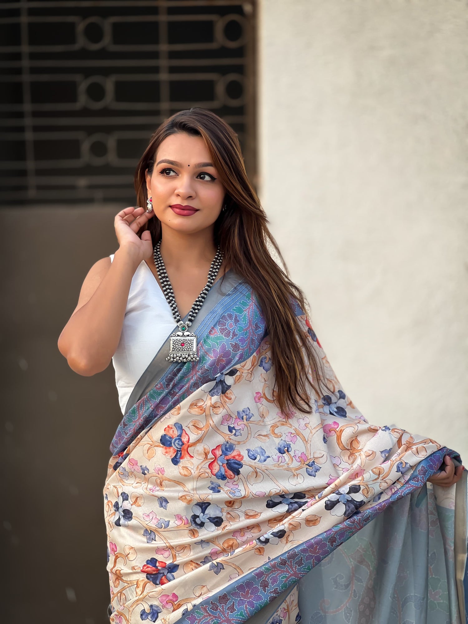 Kalamkari Print Saree
